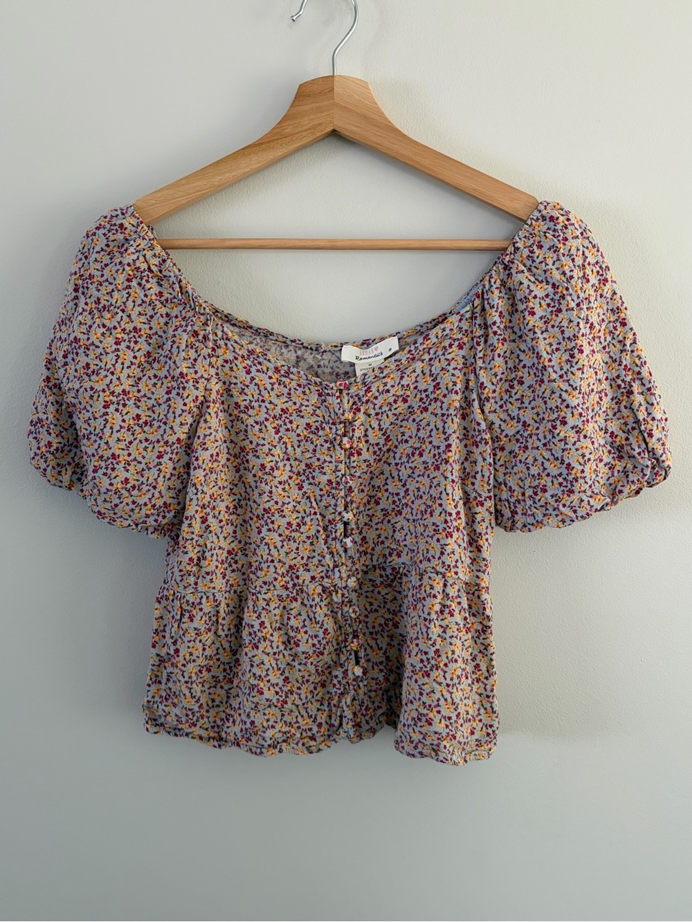 Floral Button-Front Top